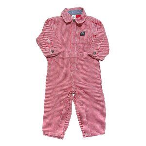 Baby B'Gosh Red White Striped One Piece Jumpsuit Coverall 18M Farmer Cottagecore